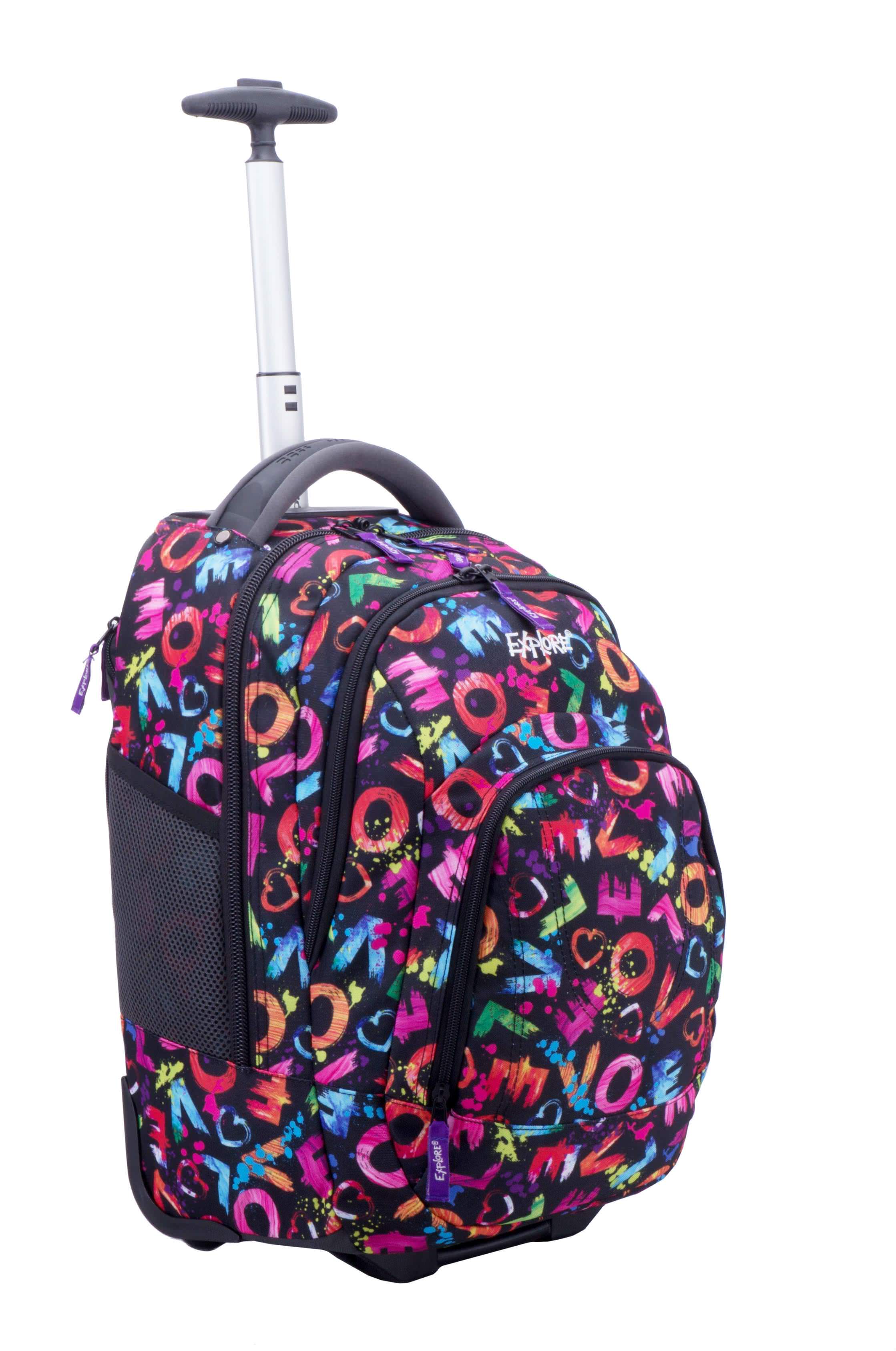 Рюкзак на колесах Explore Pink and Purlpe plaid 481601289 - купить, цена
